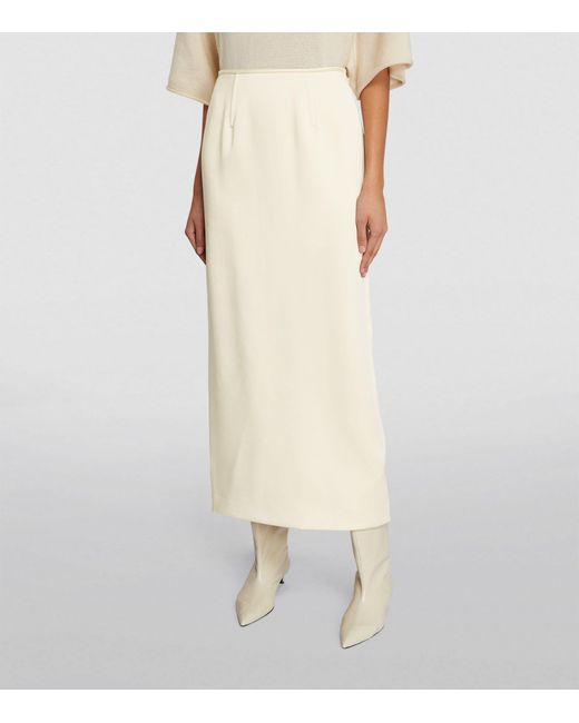 Carven White Satin Maxi Skirt