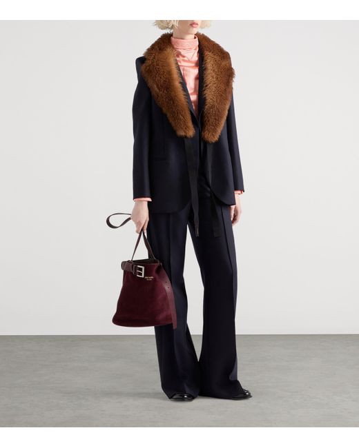 Prada Blue Wool Tailored Trousers