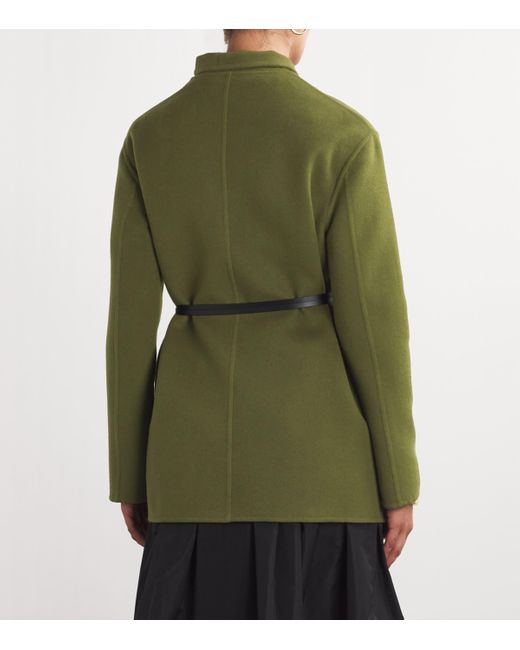 Fabiana Filippi Green Wool-Cashmere Belted Jacket