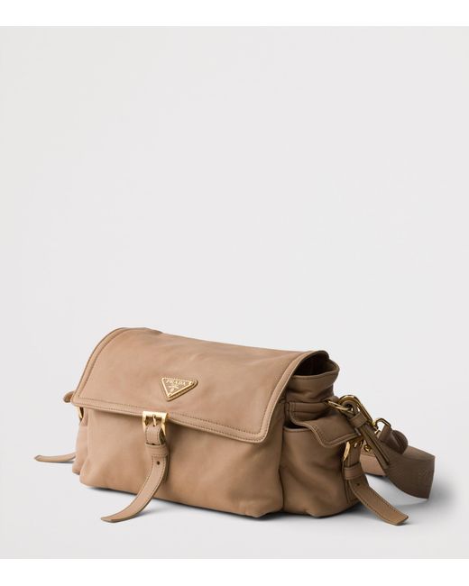 Prada Brown Medium Nappa Lambskin Explore Shoulder Bag