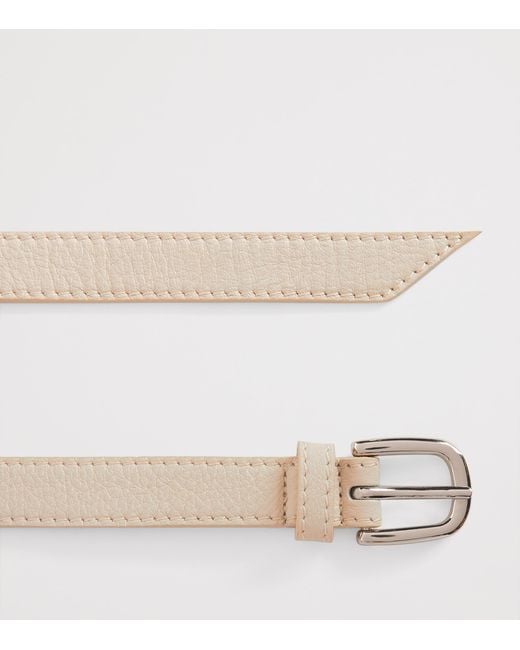 Eleventy White Leather Belt