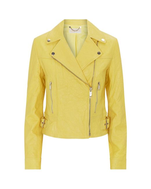MICHAEL Michael Kors Yellow Leather Jacket