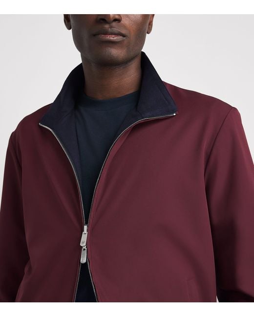 Marco Pescarolo Red Virgin Wool-Cashmere-Blend Reversible Jacket for men