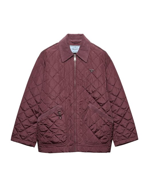 Prada Red Re-Nylon Quilted Jacket