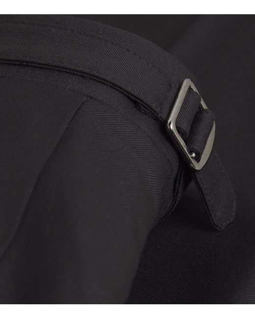 Isaia Black Wool Sanita Trousers for men