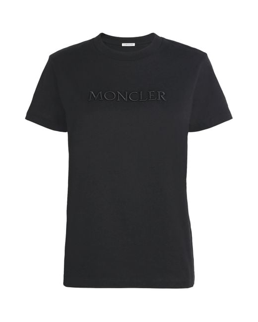 Moncler Black Cotton Logo T-Shirt