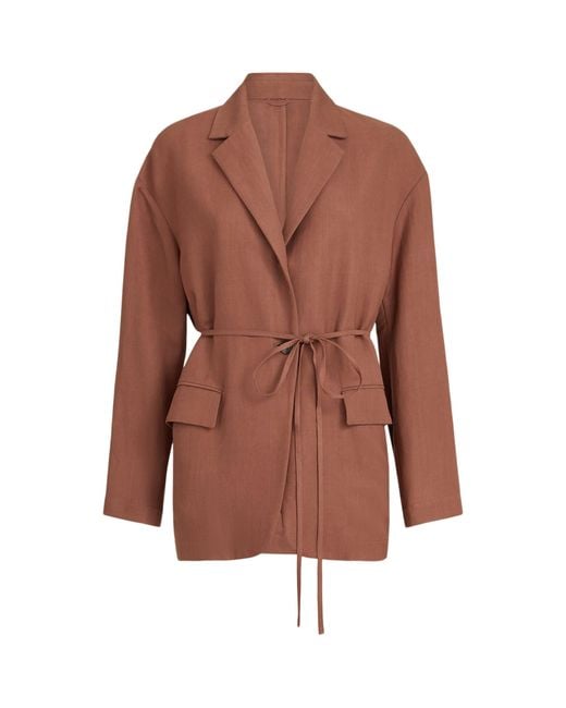 Brunello Cucinelli Brown Twill Tie Blazer