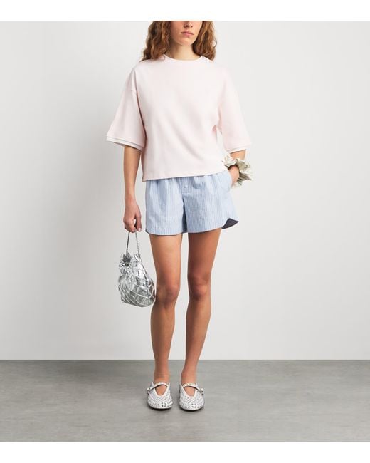Sandro White Cotton Layered T-Shirt