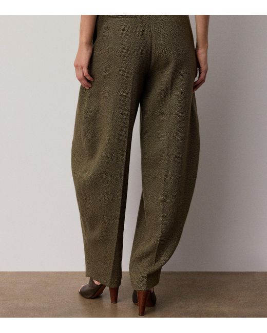 Ralph Lauren Green Linen-Cashmere Harlo Trousers