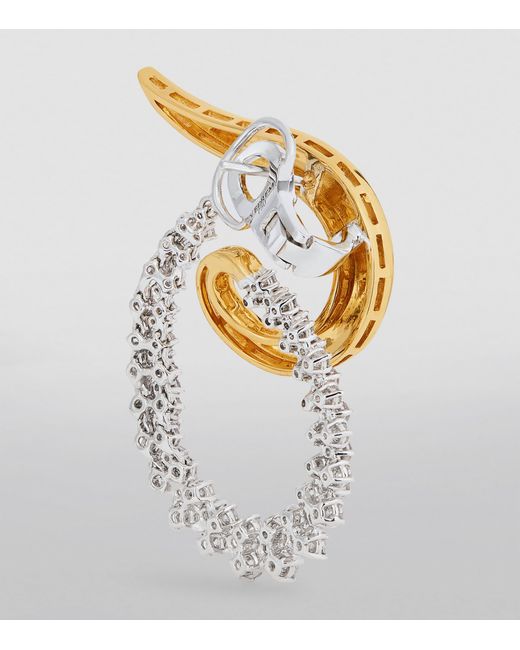 YEPREM Metallic And Diamond Golden Strada Earrings