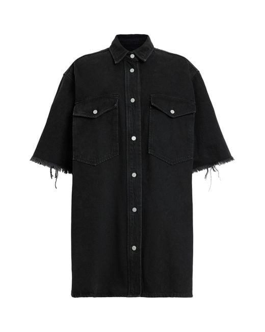 AllSaints Black Denim Lily Shirt Dress