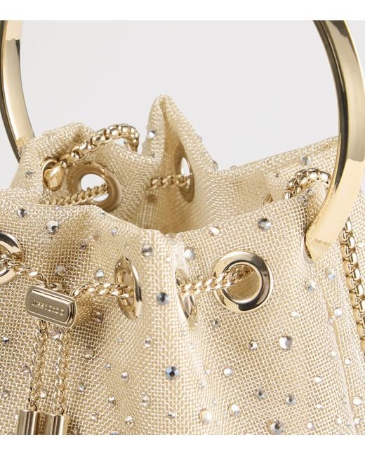 Jimmy Choo Natural Metallic Mesh Bon Bon Top-Handle Bag
