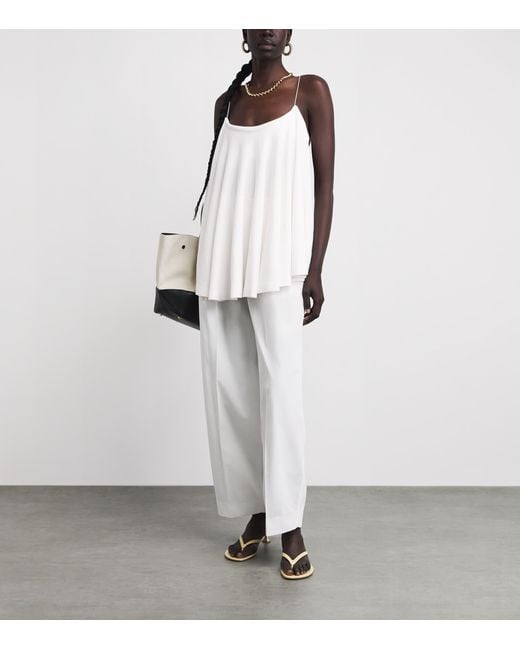 Jacquemus White Jersey Open Back Voile Top