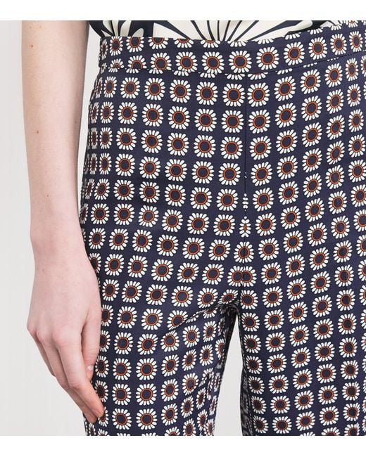 Sandro Gray Floral Print Flared Trousers
