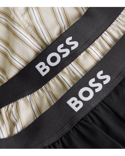 Boss Black Woven Logo Boxer Shorts (pack Of 2) for men