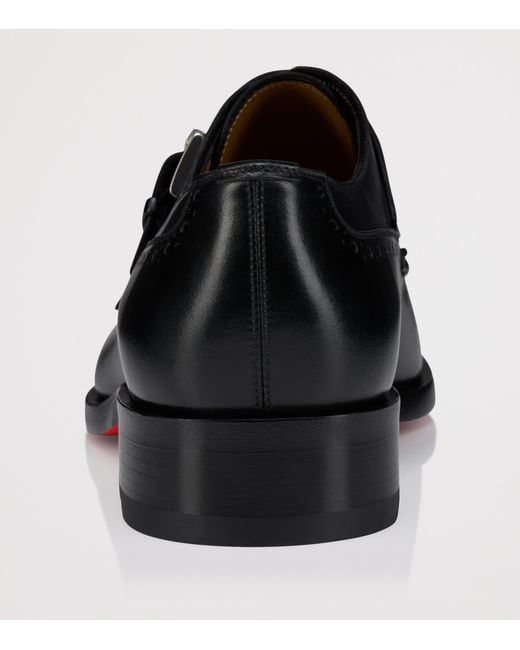 Christian Louboutin Black Sartok Leather Monk Shoes for men