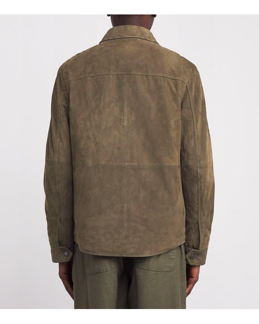 Belstaff Green Suede Frame Overshirt for men