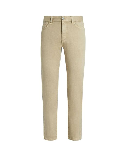 Zegna Natural Stretch Linen-cotton Slim Jeans for men