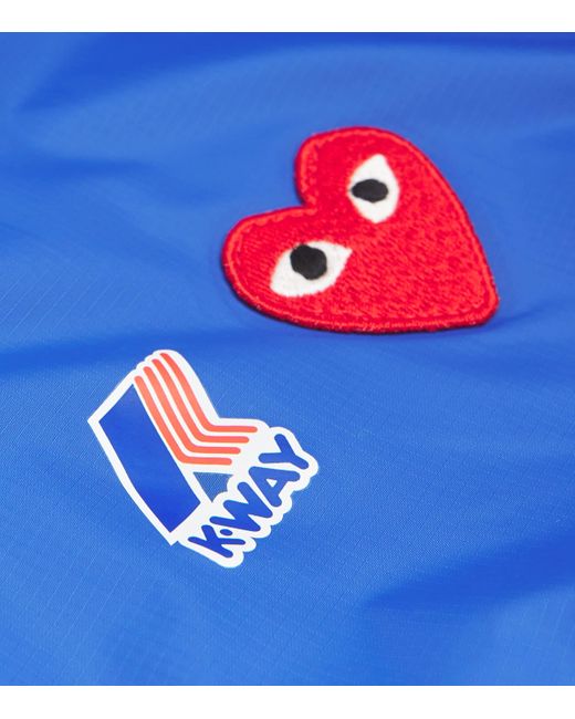 COMME DES GARÇONS PLAY Blue X K-Way Nylon Water-Resistant Half-Zip Jacket for men