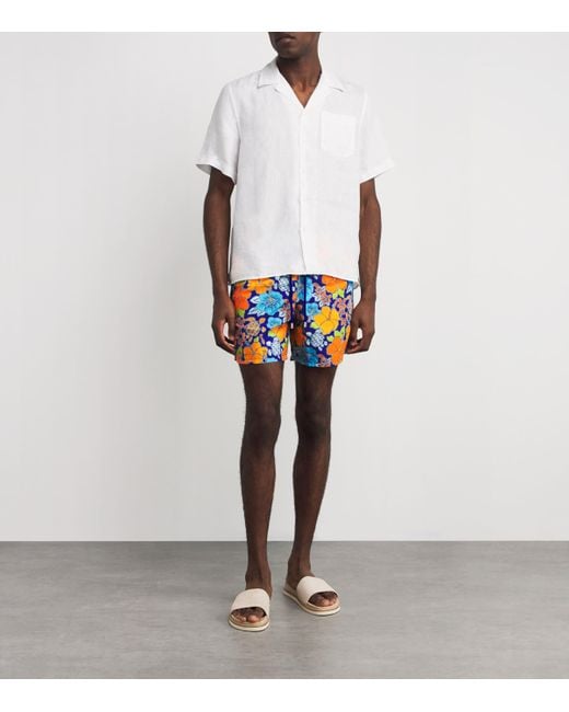 Vilebrequin Blue Tropical Turtle Print Swim Shorts for men