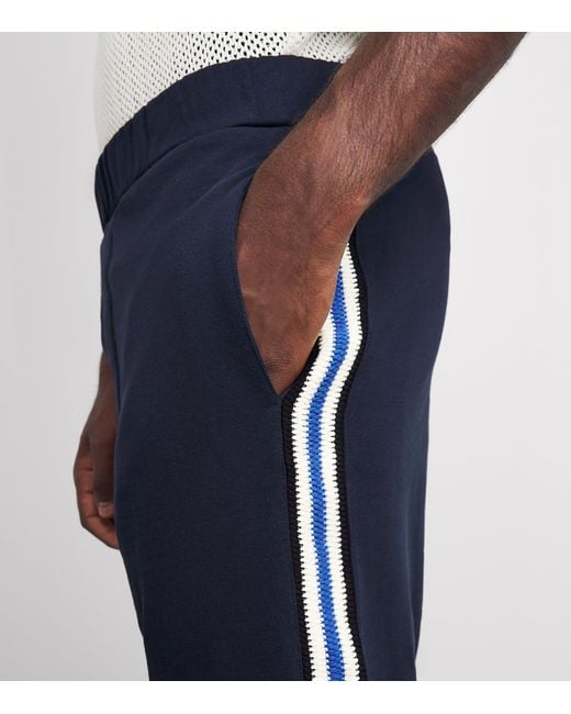 Commas Blue Crochet Stripe Sweatpants for men
