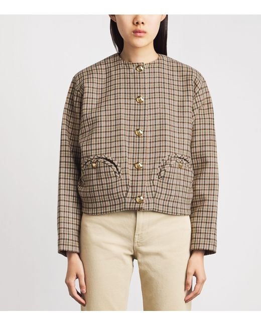 Blazé Milano Brown Virgin Wool-Cashmere Check Altai Jacket