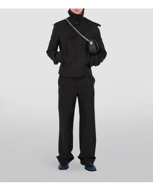 Burberry Black Wool-silk Tailored Trousers for men