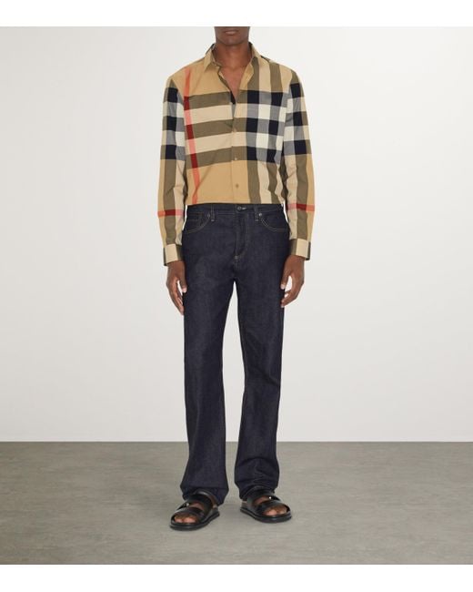 Burberry Natural Cotton Enlarged Check Shirt for men