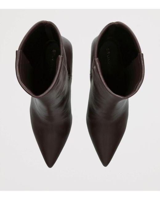 Stuart Weitzman Brown Leather Vinnie Ankle Boots 85