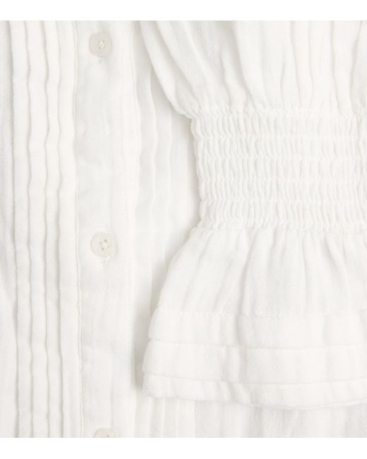 ME+EM White Cotton Pleated Blouse