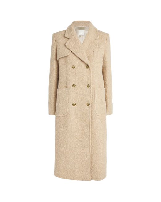 Sandro Natural Bouclé Tweed Double-Breasted Coat