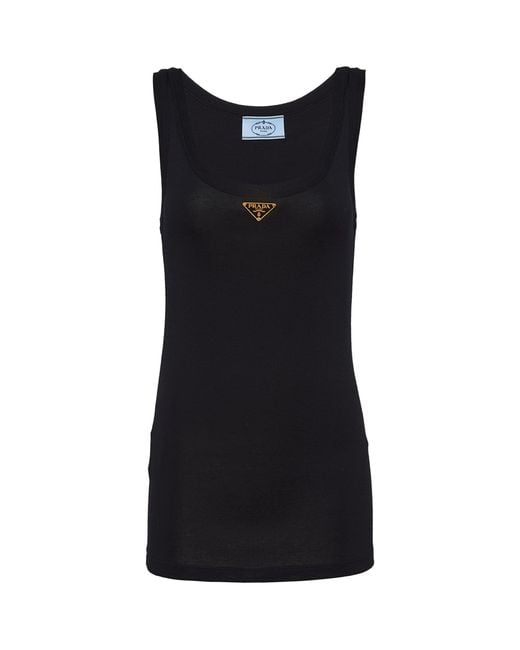 Prada Black Triangle Tank Top