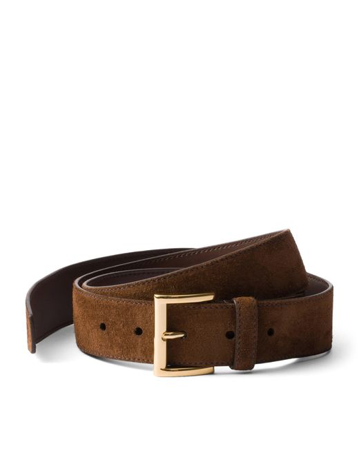 Prada Brown Suede Belt