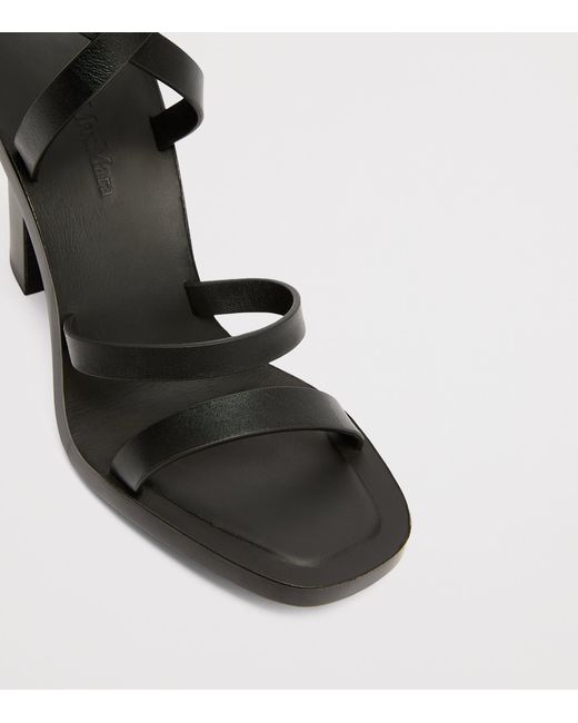 Max Mara Black Leather Heeled Sandals 90
