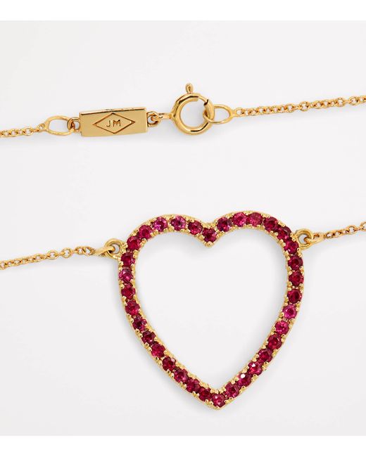 Jennifer Meyer Metallic Large And Ruby Edith Open Heart Necklace