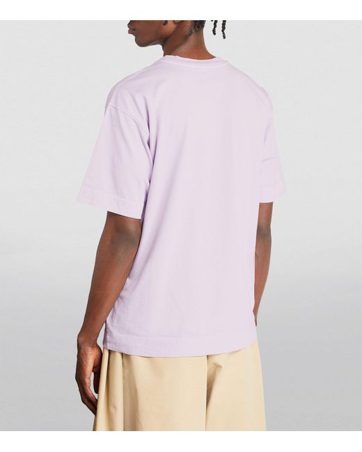 Dries Van Noten Purple Cotton Crew-neck T-shirt for men