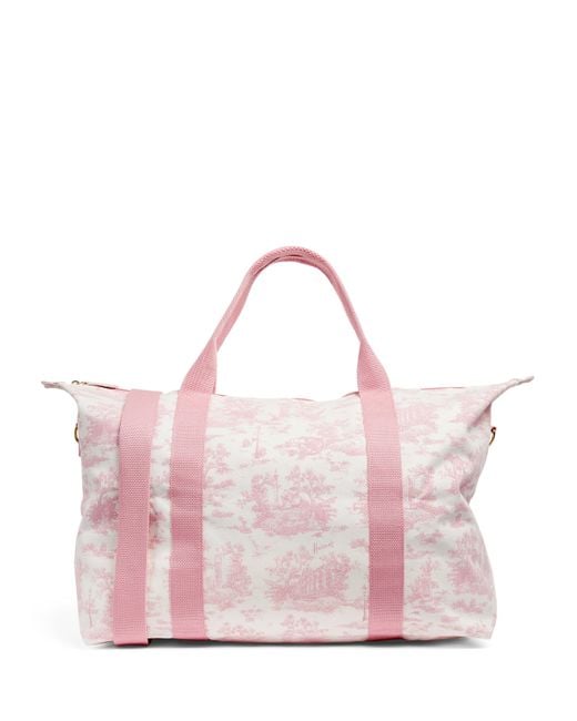 Harrods Pink Toile Foldable Overnight Bag