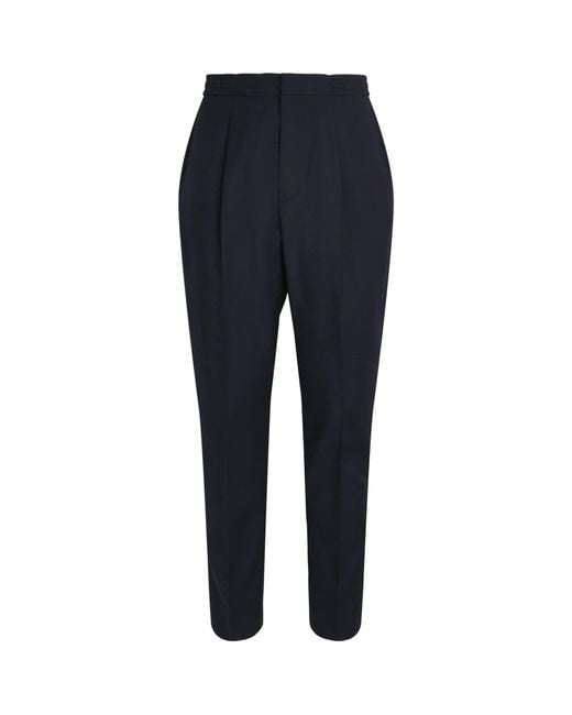 Officine Generale Blue Wool Drew Drawstring Trousers for men