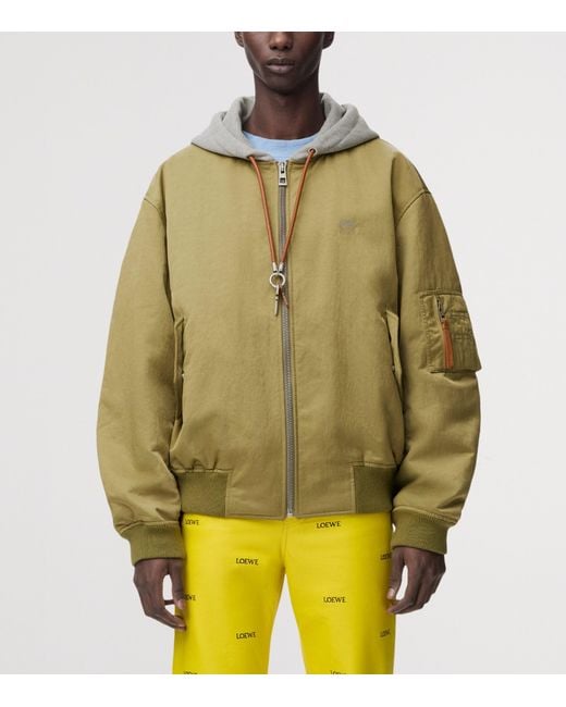 Loewe Green Bomber Jackets for men