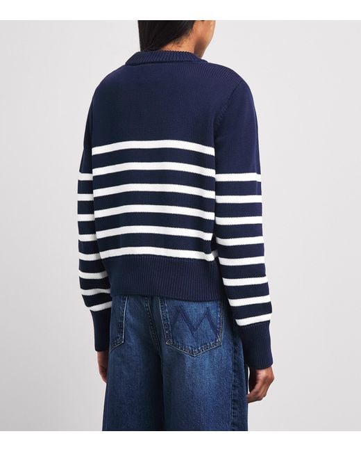 With Nothing Underneath Blue Cotton Devon Sweater