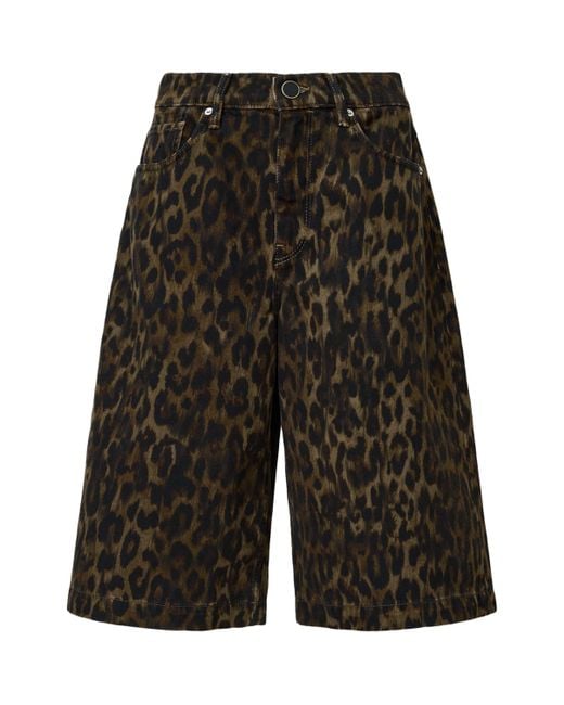 AllSaints Black Leopard Print Louie Shorts