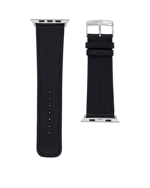 Jean Rousseau Black Leather Apple Watch Strap (38mm)