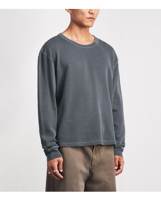 Citizens of Humanity Gray Cotton Waffle-Stitch Sweater for men