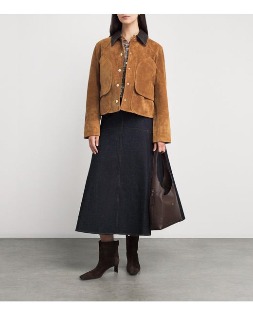 Veronica Beard Brown Cropped Whiskey Walters Barn Jacket
