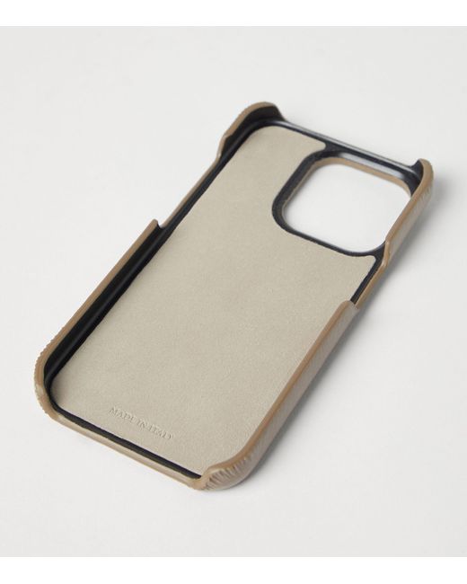 Brunello Cucinelli Brown Leather Iphone 14 Pro Max Case