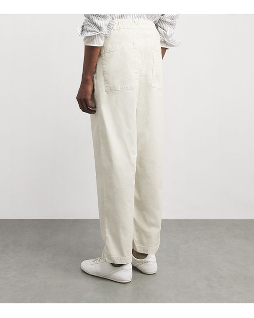 Officine Generale Natural Cotton-Blend Drawstring Peterson Trousers for men