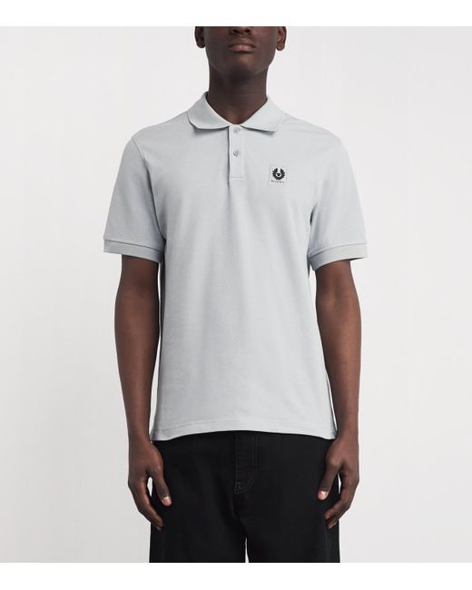 Belstaff White Cotton Logo Polo Shirt for men