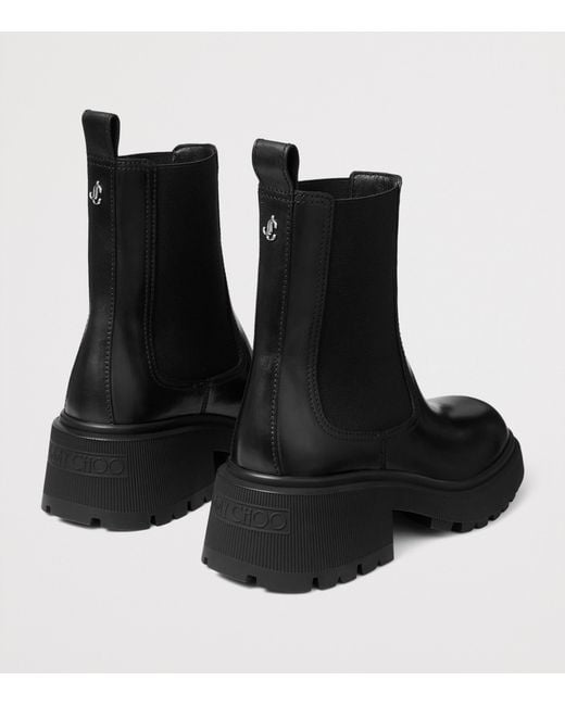 Jimmy Choo Black Tamia 70 Leather Chelsea Boots