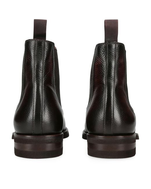 Magnanni Shoes Gray Leather Chelsea Boots for men