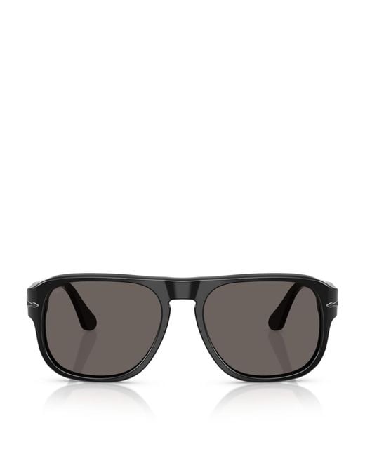 Persol Gray Acetate Jean Rectangle Sunglasses